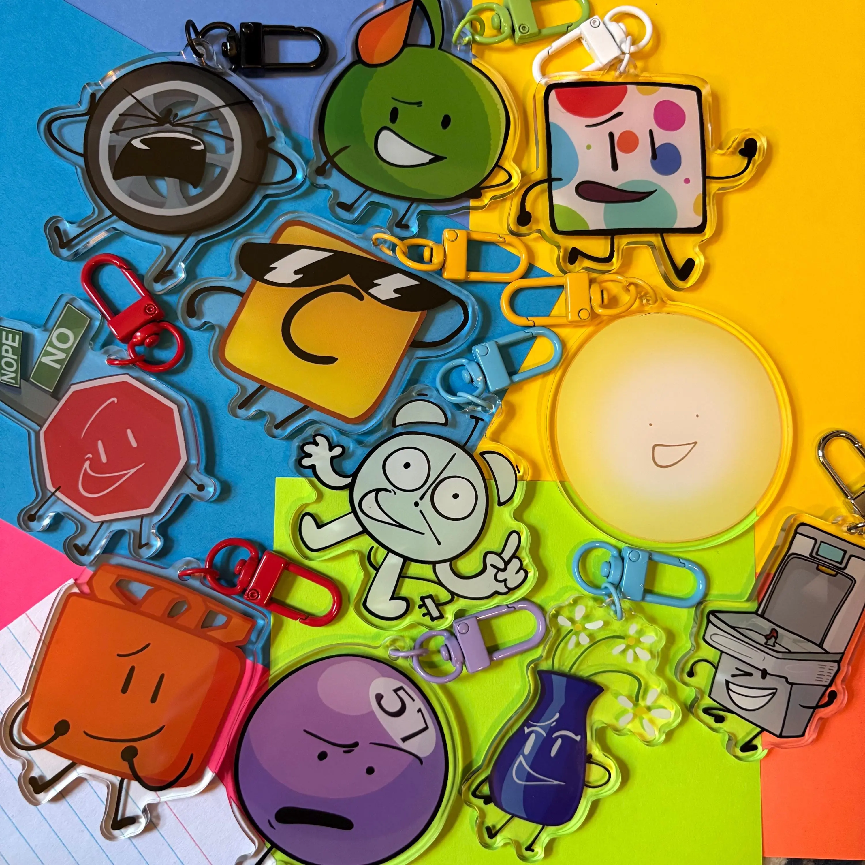 It's Time For The Object Show Acrylic Keychains, BFDI