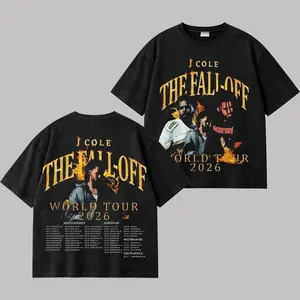 J. Cole The Fall Off World Tour 2026 Graphic T-Shirt, Vintage Washed Cotton Hip-Hop Tee, Dreamville Rap Merch, Jermaine Cole Fan Shirt, Oversized Streetwear Graphic Tee, Album Inspired Music Shirt