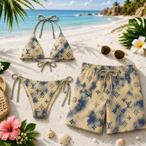 Signature Swim LO Matching Couple Swimwear Set 2026 - Viral Women’s Bikini, Men’s Shorts for Beach Vacation Gift
