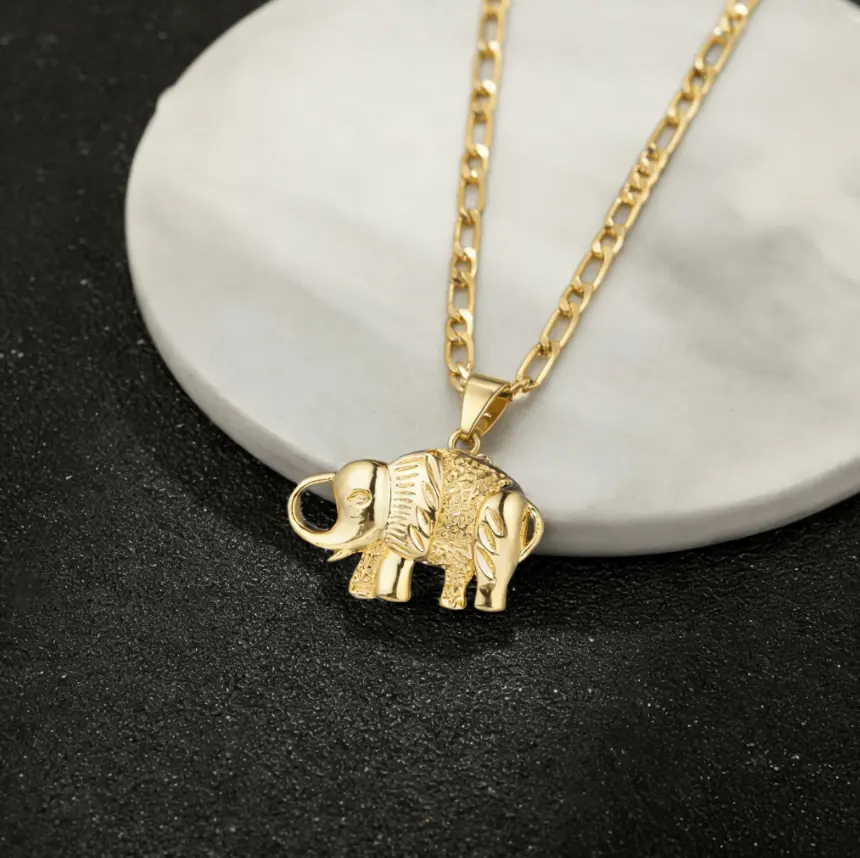 Women’s Elephant Pendant Necklace – 3mm Chain Fashion Jewelry