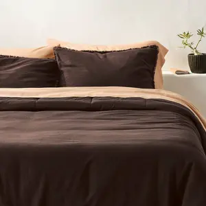 Heavyweight Linen Blend Comforter and Sham Set Dark - Casaluna