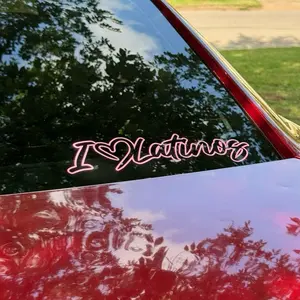 I Love Latinos Car Decal - Weather Resistant & Durable Decal for Car Exterior