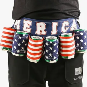 Patriotic Beverage  Belt,Novelty  Beverage Holder  Belt,Can Holder Drink Belt Bottles Drinkware