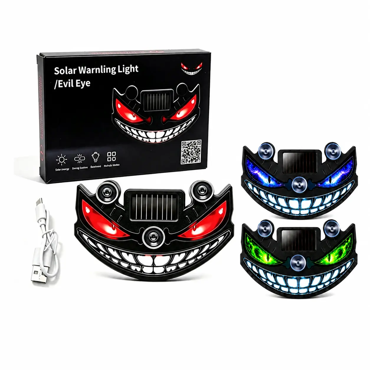 Windshield Devil Eyes LED Light - Pre-made Animations, Automotive Decorative Accessory, LED Lights Decoration | LED Devil's Eye Matrix Panel Lights - USB-Powered, Vehicle Scrolling Windshield Display, Car Ornament, Automotive Accessories, Holiday Gift