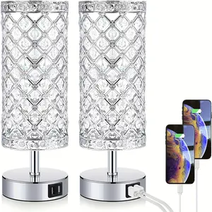 New Touch Control Crystal Table Lamp Bedside Nightstand Lamps 2 Indoor lighting