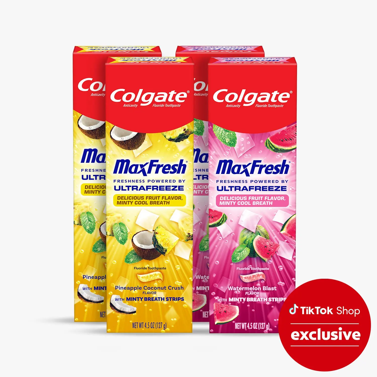 Colgate MaxFresh Fruity Watermelon Blast , Pineapple Coconut, Ultrafreeze  Freshness Toothpaste