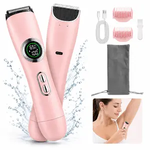 Bikini Trimmer for Women Dual Head – IPX6 Waterproof & Painless Electric Razors for Pubic Hair, Face, Legs, Underarms – Portable Cordless Shaver with Fast Charging, Self Care Gifts for Women