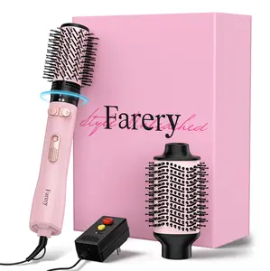 Farery 2-in-1 Blow Dryer Brush Set for Frizz-Free Blowout | 2-inch Rotating Hair Dryer Brush & 3-inch Hot Air Brush with Oval Barrel