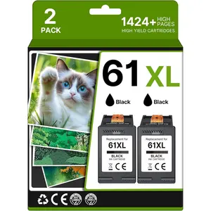 61XL Black Ink  Replacement for  61XL Ink Combo Pack Work with  Envy 5530 3510 4500 4635 4630 5535 2540 4502 3050 1510 4632 4501 2542 2514 3050a 4610 Printer (2 Pack)