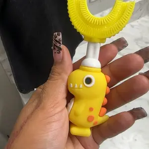 Toothbrush for Ages 2-7, Soft Food Grade Silicone, 360° Cleaning Design, Portable Toddler Toothbrush