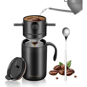 16oz Camping Coffee Maker Pour over Set, Portable Coffee Kit for Travel, Camping, Offices, Backpacking, Camp Pour over Coffee Maker