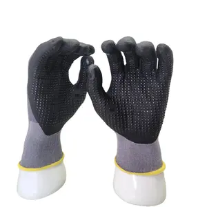 12 PAIR D'LUXE DOTTED COATED GLOVES /SPANDEX AND NYLON SHELL WITH NITRILE COATED GLOVES