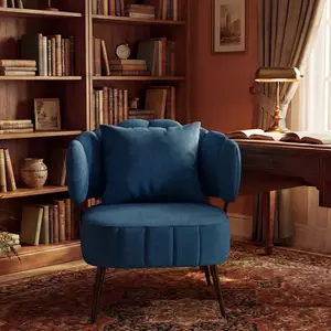Accent chair with pocketed coiled seat, corduroy barrel armchair for living room, comfortable modern sofa armchair for small spaces, bedroom reading