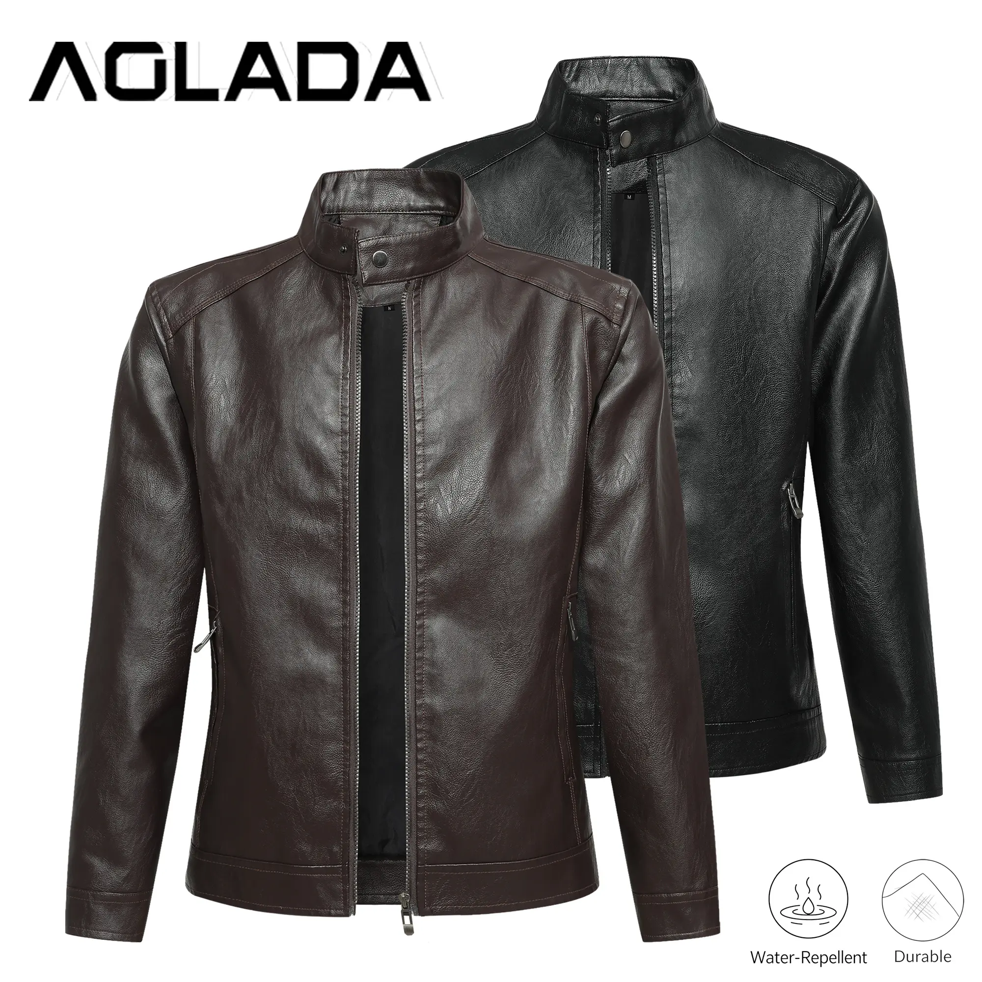 Men's Faux Leather Moto Jacket - Menswear Long Sleeve Tops, Water-Repellent PU Motorcycle Coat with Stand Collar, Zip Pockets, Durable Plain Finish, Casual Urban Outerwear, No-Logo, M-XXXL, Fast US Shipping #FauxLeatherJacket #MotoStyle #TikTokMadeMeBuyIt