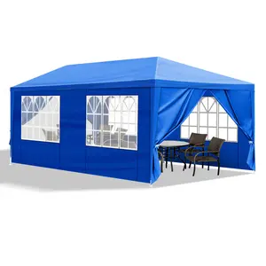10'x20' Outdoor Party Tent with 6 Removable Sidewalls Waterproof Canopy Patio Wedding Gazebo Blue for Backyard Parties & Commercial Events outdoorfun