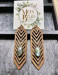 MetaBauble Reiki Imbued Jewelry - Earring Set - Labradorite for chakra balancing, stress, and intuition.  Reiki imbued for your highest good, with ongoing period distance reiki - One of a kind - Unique - Magic