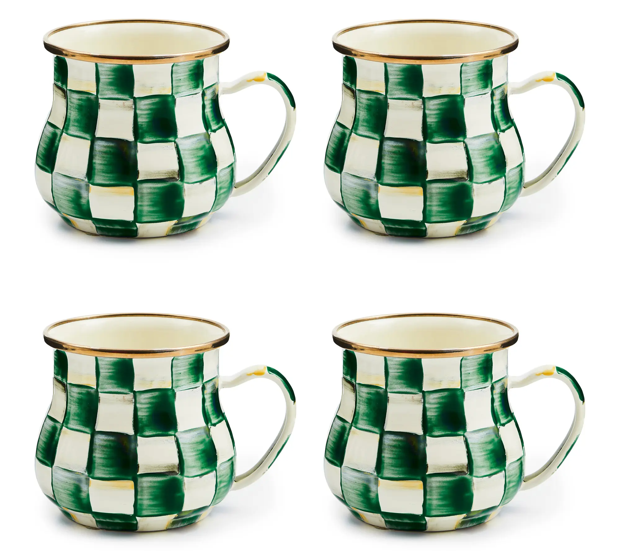 Mackenzie-Childs Set of 4 Enamel Mugs Mackenzie-Childs Set of 4 Enamel Mugs