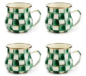 Mackenzie-Childs Set of 4 Enamel Mugs