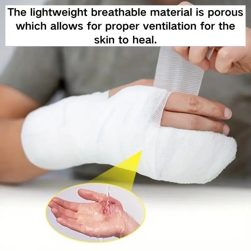 Bandage, stretchable, breathable lightweight gauze, suitable for wound care, post-surgical care, incision and injury treatment - comfortable, non-sterile, safe for daily use