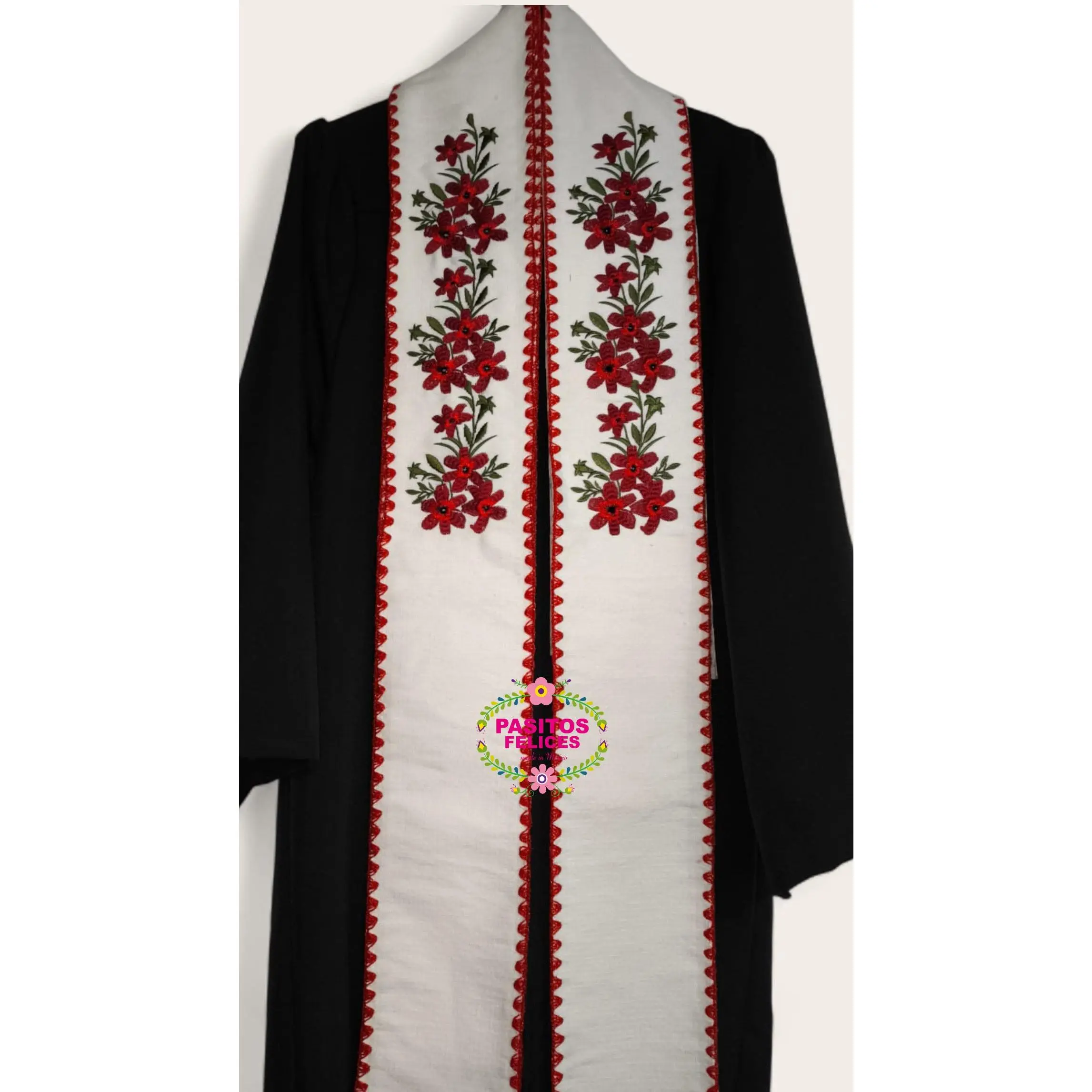 Red Embroidered Graduation Sarape Sash stole