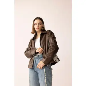 Emberhide Leather Jacket in Buckle Brown
