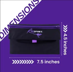 RooSportPlus Purple - Waterproof Pocket for Active Lifestyles, Quick-Access Flap, Concealed Zipper, Machine Washable, 7.5 x 4.5 Inches