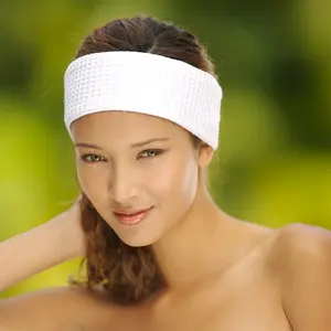 Headband - Basic Waffle with Velcro - Blend / White / 3 Pack by Boca Terry