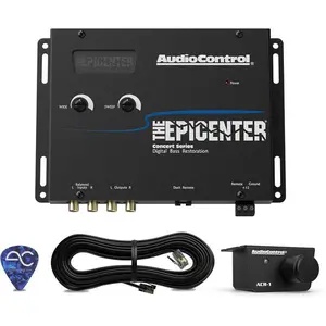 AudioControl The EPICENTER Concert Series Digital Bass Restoration Processor, Car Audio Bass Booster Enhancer with Included Dash Mount Wired Remote Control Knob, ParaBASS, Subsonic Filter (Black)