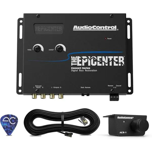 AudioControl The EPICENTER Concert Series Digital Bass Restoration Processor, Car Audio Bass Booster Enhancer with Included Dash Mount Wired Remote Control Knob, ParaBASS, Subsonic Filter (Black)