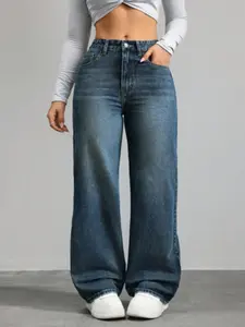 Women's Casual Fashion Daily Wear Elastic Waist Denim Jeans, Comfortable Non-Stretch Jeans for Everyday Use, Stylish Ladies' Clothing