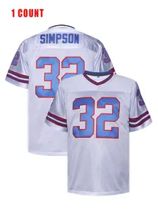 Men's Vintage Football Jersey #32 Simpson, Perfect Gift for Young Athletes, Loose-Fit Sporty Style, All Seasons Wear
