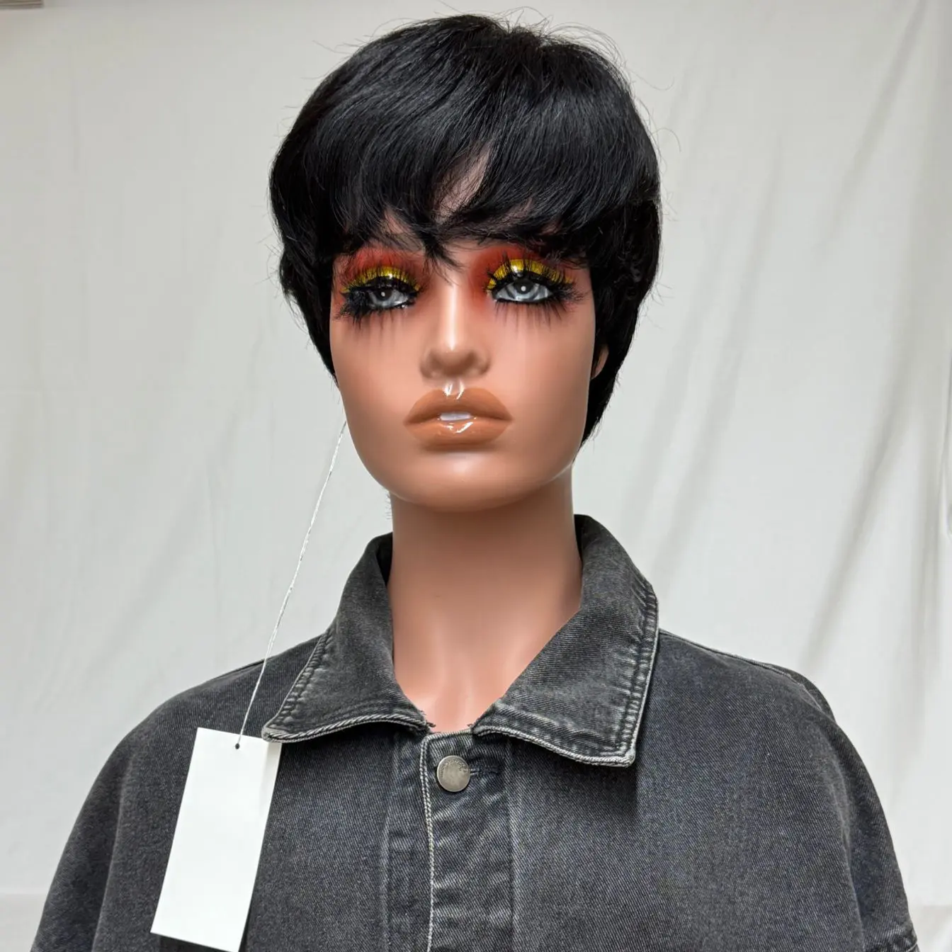 Short Pixie Cut Bob Wig Human Hair Wigs With Bangs Layered  display picture 3