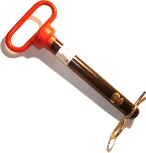 Grade 5 Hitch Pins 1 x 7-1/2 Inch Steel Red Coated Hardness Fasteners for Home Farm Business Automotive Industry Code 014973175719