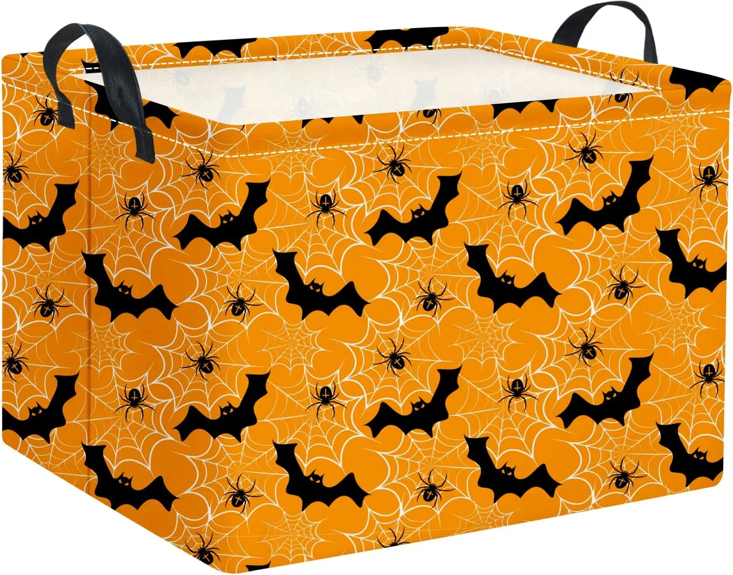 Halloween Gift  Halloween Pumpkin Basket for Kids, Cute Rectangular Storage Bin, Organizer Box for Room Decor