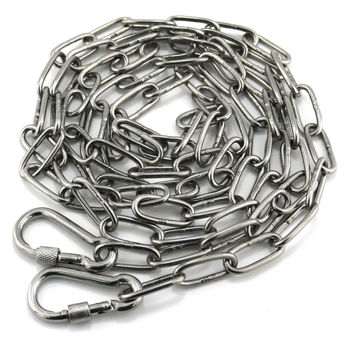 Stainless Steel Anchor Chain - 1/8 Inch (3mm) M3 Chain for Home Improvement, Drying, 6.56ft with Complimentary Spring-Loaded M5 Carabiner