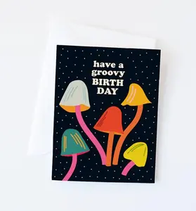 Groovy Mushroom Birthday // Greeting Card