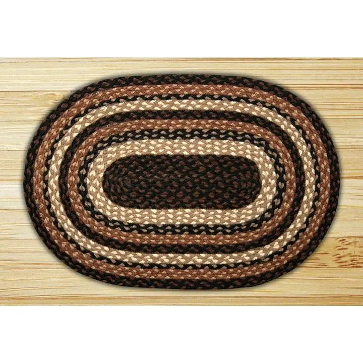 Capitol Earth Rugs 05-313 Durable, Fire Retardant, Mildew Resistant Mocha-Frappuccino Jute Braided Rug, Anti-Mold Area Rugs, Hearth Safe