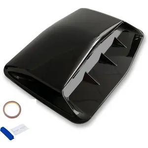 Hood Scoop Car Hood Vent Universal Air Intake Grille Inlet Trim Decor Cover Turbo Bonnet Vent Cover Accessory (Black)