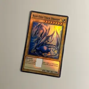 Blue Eyes Thick Dragon Funny Yugi Oh Style Credit Card Sticker Cover - Funny Trending Joke Debit Skin