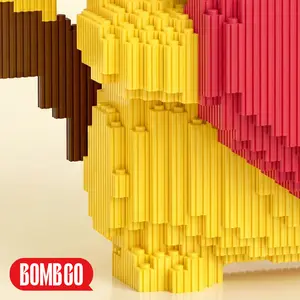 BOMBGO  Yellow With Heart Building Block, Toys,Birthday Gift,Christmas Gift,Educational Building Blocks,Trend Decoration,Cool Gifts,Brick,Family Bonding BlackFriday Christmas