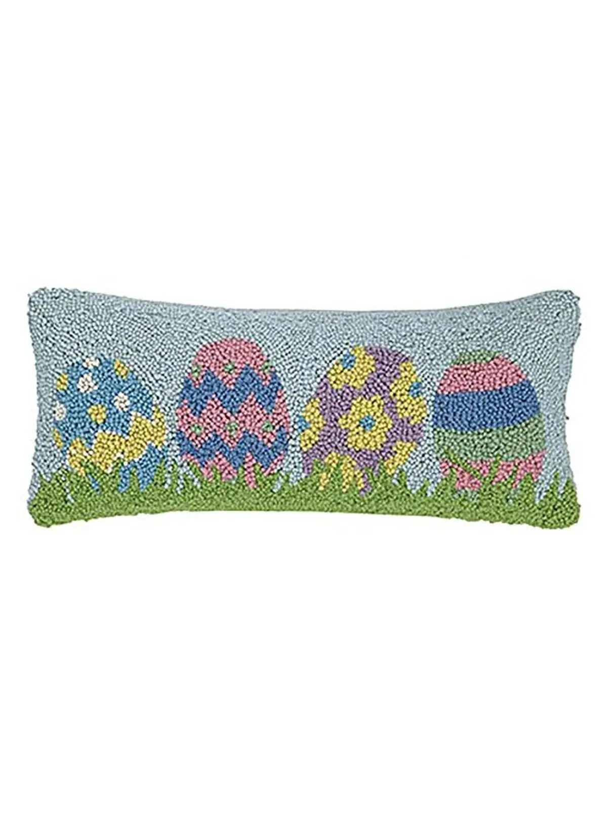 Peking Handicraft 30HRS722C20OB 8 x 20 in. Easter Egg Hook Throw Pillow