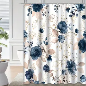 HOT 72x72 Inch Watercolor Floral Shower Curtain - Vibrant Garden-Inspired Waterproof Decor with 12 Rust-Resistant Hooks - Easy to Clean  Mildew-Resistant  and Durable Bathroom Decor Flower