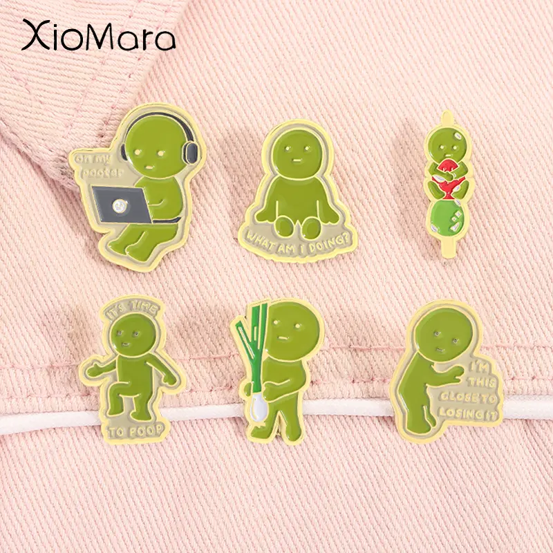 Smiski Series Copper Enamel Brooch - Funny Toilet Character Lapel Badge, Cute Daily Fashion Jewelry Accessory for Bags & Jackets, Unique Friend Gift, Unisex Casual Wear
