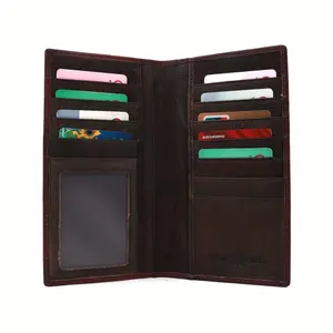 jn Vintage Long Bifold Wallet, Floral Embossed Checkbook & Card Holder, Wallet With Multi Card Slots kn