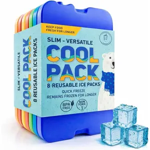 Ice Packs for Lunch Boxes & Coolers - 8pk  Cool Pack | Slim & Long-Lasting  Ice Pack for Lunch Bags | Freezer Packs for Coolers (Set of 8)