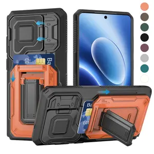 Slide Wallet Credit Card Holder Slots Case For Samsung Galaxy S26 S25 Ultra S24 Plus, Invisible Stand, Flip Camera Cover Protection, Heavy Duty Rugged Military Grade Drop Shockproof Cover