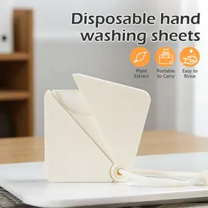 1 Count Disposable Soap Sheets, white, long-lasting fragrance hand-washing tablets for travel and outdoor hiking