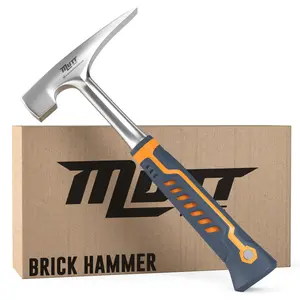Mutt Tools Professional Brick Hammer - 20oz Heavy Duty Masonry Hammer for Bricklayer Tools, Stone Hammer for Mason Work