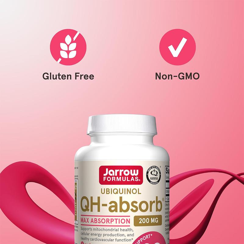 Jarrow Formulas CoQ10 200mg Softgels - 60 Day Supply, Ubiquinol Co Q 10 Supplement for Cardiovascular Health, 60 Softgels