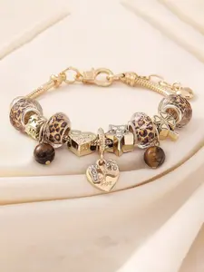 Leopard Print Butterfly Pendant Bracelet, Butterfly Heart Bracelet, Fashionable DIY Bracelet, Cubic Zirconia Star Music Festival Bracelet, Stackable Bracelets